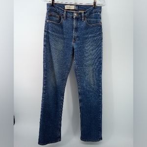 GAP Boot Cut Blue Jeans 2000's Cotton Spandex Made in USA Sandblasted 6